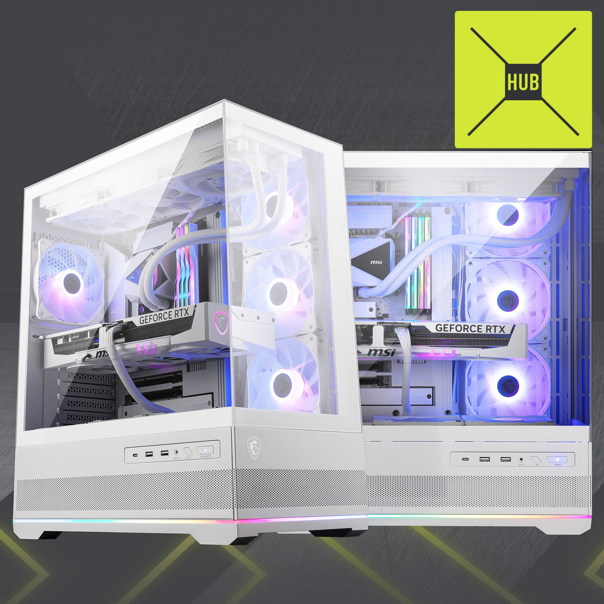 MSI MAG PANO 110R PZ White - Mid-Tower Gaming PC Case - Tempered